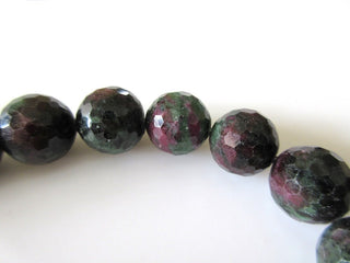 AAA Ruby Zoisite Faceted Round Beads, Ruby Zoisite Sphere Beads, 10mm 12mm Ruby Zoisite Beads, Natural Loose Ruby Zoisite13 Bead, GDS1096