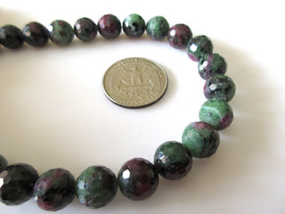 AAA Ruby Zoisite Faceted Round Beads, Ruby Zoisite Sphere Beads, 10mm 12mm Ruby Zoisite Beads, Natural Loose Ruby Zoisite13 Bead, GDS1096