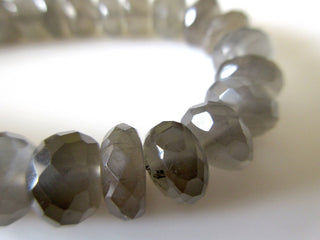 Grey Moonstone Faceted Rondelle Beads, Grey Moonstone Faceted Rondelles, 9mm 10mm 11mm Natural Loose Grey Moonstone Beads, GDS1097