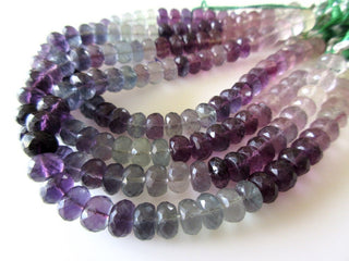 Purple Green Fluorite Faceted Rondelle Beads, Multi Fluorite Beads For Fluorite Necklace Fluorite Jewelry, 8 Inch Strand, GDS1102