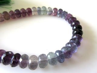 Purple Green Fluorite Faceted Rondelle Beads, Multi Fluorite Beads For Fluorite Necklace Fluorite Jewelry, 8 Inch Strand, GDS1102