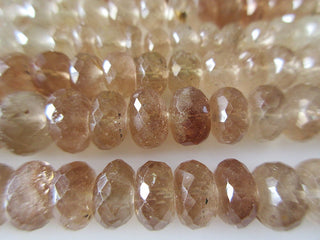 Imperial Copper Topaz Faceted Rondelle Beads, Natural Imperial Topaz Loose, 8mm Brown Topaz Rondelles For Imperial Topaz Jewelry, GDS1107