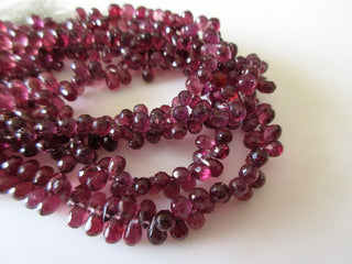 Rubellite Garnet Beads, Rubellite Garnet Faceted Tear Drop Briolette Beads, 6mm To 7mm Garnet Beads For Garnet Jewelry, GDS1109