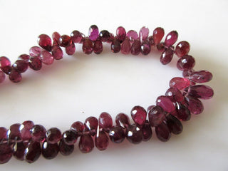 Rubellite Garnet Beads, Rubellite Garnet Faceted Tear Drop Briolette Beads, 6mm To 7mm Garnet Beads For Garnet Jewelry, GDS1109