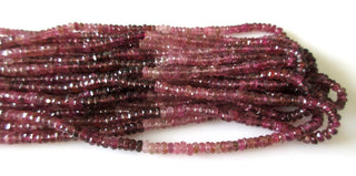 4mm Pink Tourmaline Faceted Rondelle Beads Rubellite for Jewelry Necklace, 14 Inches,  GDS1110