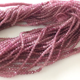 2mm Pink Tourmaline Rondelle Beads, Faceted Pink Tourmaline Rondelles, Pink Tourmaline Round Beads, 13 Inch Strand, GDS1114