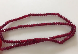 Tiny All 3mm Ruby Rondelle Beads, Faceted Ruby Rondelles, Natural Ruby Beads Loose,  13 Inch Strand, GDS1115