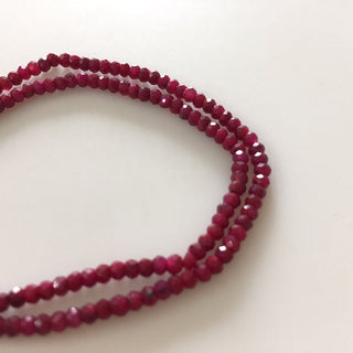 Tiny All 3mm Ruby Rondelle Beads, Faceted Ruby Rondelles, Natural Ruby Beads Loose,  13 Inch Strand, GDS1115