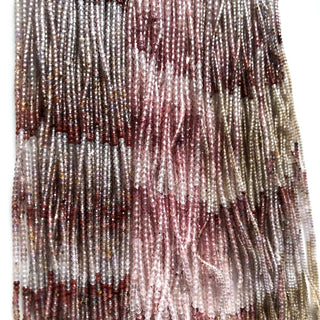 Imperial Topaz Micro Faceted Rondelle Beads, Natural Imperial Topaz Loose, 2mm Pink Topaz/Brown Topaz Beads, 13 Inch Strand, GDS1050