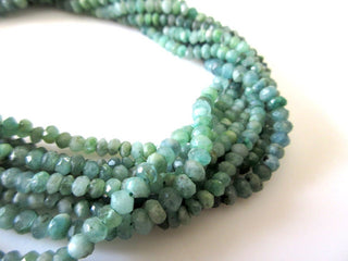 Natural Emerald Faceted Beads, Faceted Emerald Beads, 6mm/4.5mm/3.5mm Green Emerald Beads, Emerald Gemstone Beads, 13 Inch Strand, GDS1060