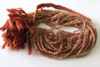 Sunstone Rondelle Beads, Faceted Sunstone Rondelle Beads, 4mm And 3mm Sunstone Beads, Sunstone gemstone, 13 Inch Strand, GDS1063