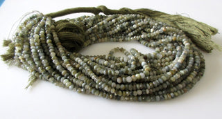 Green Cats Eye Faceted Beads, Cats Eye Rondelle Beads, 4mm Cats Eye Beads, Cats Eye Rondelles, 13 Inch Strand, GDS1064