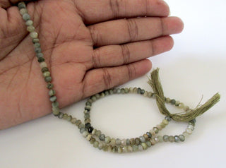 Green Cats Eye Faceted Beads, Cats Eye Rondelle Beads, 4mm Cats Eye Beads, Cats Eye Rondelles, 13 Inch Strand, GDS1064