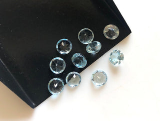 5 Pieces Natural Blue Topaz Brilliant Cut Heart/Cushion/Round/Half Moon/Oval Shaped Faceted Loose Gemstones GDS1204