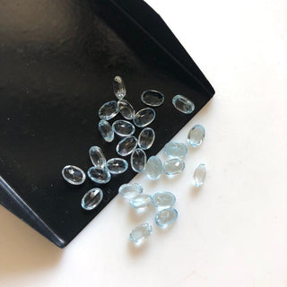 5 Pieces Natural Blue Topaz Brilliant Cut Heart/Cushion/Round/Half Moon/Oval Shaped Faceted Loose Gemstones GDS1204