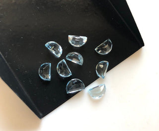 5 Pieces Natural Blue Topaz Brilliant Cut Heart/Cushion/Round/Half Moon/Oval Shaped Faceted Loose Gemstones GDS1204