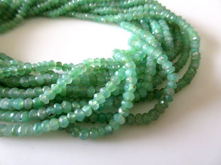 Chrysoprase Rondelle Beads, 3mm/4mm Faceted Chrysoprase Beads, , Green Shaded Chrysoprase Beads, Chrysoprase Stone, 13 Inch Strand, GDS1065
