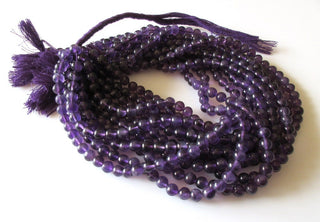 6mm Amethyst Beads, Amethyst Smooth Round Beads, Natural Amethyst Gemstone Beads For Jewelry, 13 Inch Strand, DDS1066