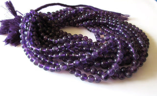 6mm Amethyst Beads, Amethyst Smooth Round Beads, Natural Amethyst Gemstone Beads For Jewelry, 13 Inch Strand, DDS1066