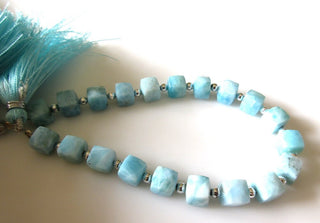 AAA Natural larimar Box Beads, 8mm Blue Larimar Loose Faceted Box Beads, Larimar Jewelry, Larimar Stone, 8 Inch Strand, GDS1070