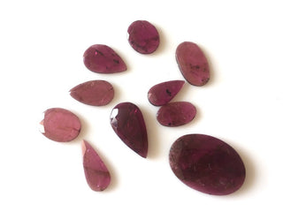 10 Pieces 14mm To 26mm Huge Rare Pink Tourmaline Faceted Rose Cut Flat Back Lose Cabochon Lot GDS1072