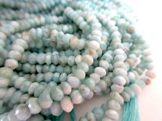 Natural Larimar 4mm Faceted Rondelle Beads,  4mm Larimar Beads for Larimar Jewelry, Larimar Stone, 13 Inch Strand, GDS1110