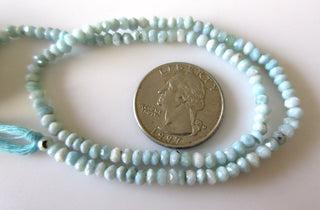 Natural Larimar 4mm Faceted Rondelle Beads,  4mm Larimar Beads for Larimar Jewelry, Larimar Stone, 13 Inch Strand, GDS1110
