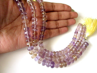 Ametrine Faceted Rondelle Beads, 8mm/9mm Ametrine Beads, Ametrine Gemstone beads, Loose Ametrine Beads, Natural Ametrine Beads, GDS1120