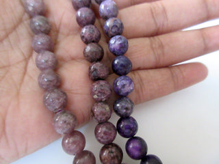 Lepidolite Smooth Round Beads, 8.5mm Lepidolite Beads, Loose Natural Lepidolite Gemstone Beads, 15 Inch Strand, GDS1131