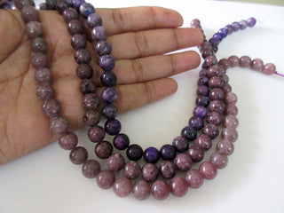 Lepidolite Smooth Round Beads, 8.5mm Lepidolite Beads, Loose Natural Lepidolite Gemstone Beads, 15 Inch Strand, GDS1131