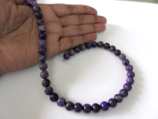 Lepidolite Smooth Round Beads, 8.5mm Lepidolite Beads, Loose Natural Lepidolite Gemstone Beads, 15 Inch Strand, GDS1131