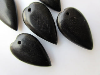 5 Pieces Flat Drop Square Hand Carved Natural Ebony Wood Beads, Smooth Drop Square Wooden Bead Pendant, Wooden Supplies Jewelry, GDS1078