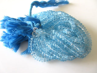 Blue Topaz Rondelle Beads, 7mm Blue Topaz Rondelles, Natural Blue Topaz Loose Faceted Rondelle Beads, 9 Inch Strand, GDS1136