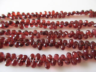 Garnet Briolette Beads, Garnet Tear Drop beads, Garnet Teardrop Briolette Beads, 7-8mm/6mm Garnet Beads For Garnet Jewelry Necklace, GDS1141