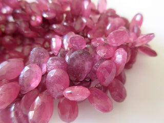Glass Filled Ruby Sapphire Pear Shaped Briolette Beads, Faceted Ruby Sapphire Briolette Beads, 8-12mm/6-10mm, GDS1143