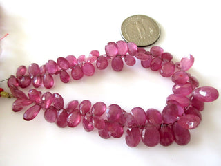 Glass Filled Ruby Sapphire Pear Shaped Briolette Beads, Faceted Ruby Sapphire Briolette Beads, 8-12mm/6-10mm, GDS1143