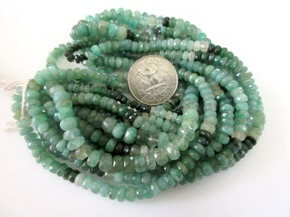 Natural Emerald Faceted Rondelle Beads, 5mm Green Emerald Shaded Gemstone Beads, Sold As 16 Inch 1 Strand/5 Strand, GDS1081