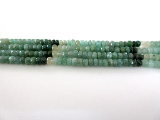 Natural Emerald Faceted Rondelle Beads, 5mm Green Emerald Shaded Gemstone Beads, Sold As 16 Inch 1 Strand/5 Strand, GDS1081