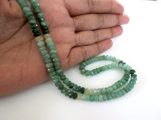 Natural Emerald Faceted Rondelle Beads, 5mm Green Emerald Shaded Gemstone Beads, Sold As 16 Inch 1 Strand/5 Strand, GDS1081