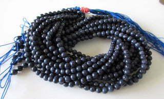 Natural Blue Sapphire Round Smooth Beads, 6mm Sapphire Beads, Sapphire Beads, Sold As 8 Inch Strand/16 Inch Strand, GDS1084