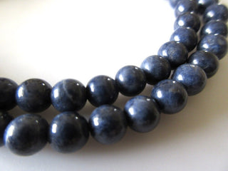 Natural Blue Sapphire Round Smooth Beads, 6mm Sapphire Beads, Sapphire Beads, Sold As 8 Inch Strand/16 Inch Strand, GDS1084