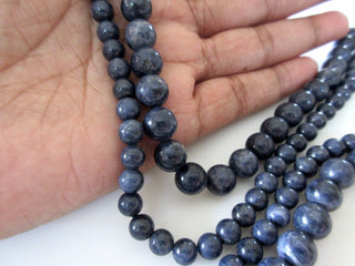 Natural Blue Sapphire Round Smooth Beads, 6mm Sapphire Beads, Sapphire Beads, Sold As 8 Inch Strand/16 Inch Strand, GDS1084