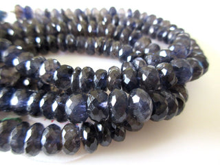 Iolite Rondelle Beads Faceted, Iolite Faceted Rondelle Beads 7mm/8mm/9mm Beads, Natural Blue Iolite Beads, Iolite Gemstone, GDS1090