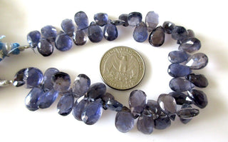 Iolite Beads, Pear Shaped Iolite Faceted Briolette Beads, Large Iolite Pear Beads, 10mm Upto 19mm Beads, Iolite Briolettes, GDS1091