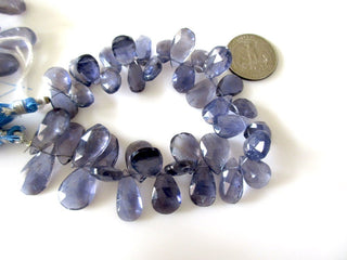 Iolite Beads, Pear Shaped Iolite Faceted Briolette Beads, Large Iolite Pear Beads, 10mm Upto 19mm Beads, Iolite Briolettes, GDS1091