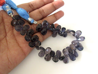 Iolite Beads, Pear Shaped Iolite Faceted Briolette Beads, Large Iolite Pear Beads, 10mm Upto 19mm Beads, Iolite Briolettes, GDS1091