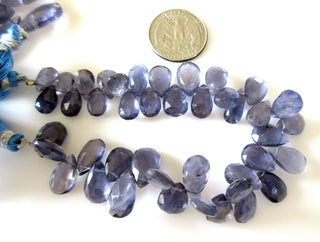 Iolite Beads, Pear Shaped Iolite Faceted Briolette Beads, Large Iolite Pear Beads, 10mm Upto 19mm Beads, Iolite Briolettes, GDS1091