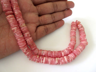 Pink Rhodochrosite Smooth Round Tyre Beads, Rhodochrosite Round Heishi Beads, 6mm Beads, Rhodochrosite Tyres, GDS1094