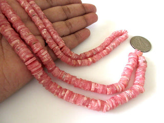 Pink Rhodochrosite Smooth Round Tyre Beads, Rhodochrosite Round Heishi Beads, 6mm Beads, Rhodochrosite Tyres, GDS1094