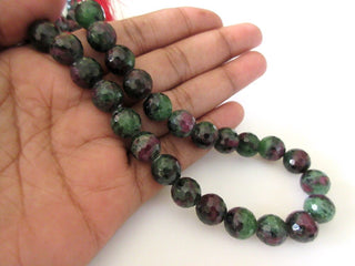 AAA Ruby Zoisite Faceted Round Beads, Ruby Zoisite Sphere Beads, 10mm 12mm Ruby Zoisite Beads, Natural Loose Ruby Zoisite13 Bead, GDS1096